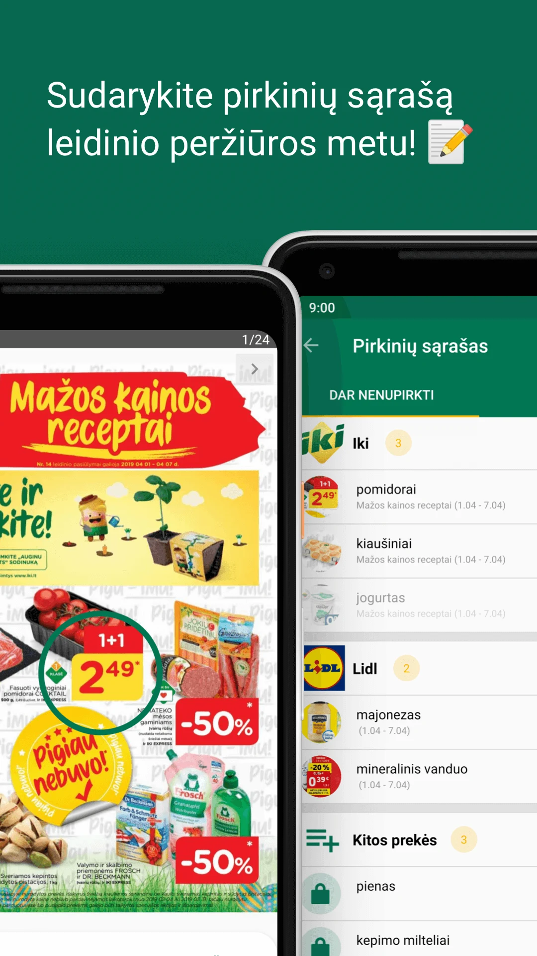 Mano akcijos – sales discounts screenshot