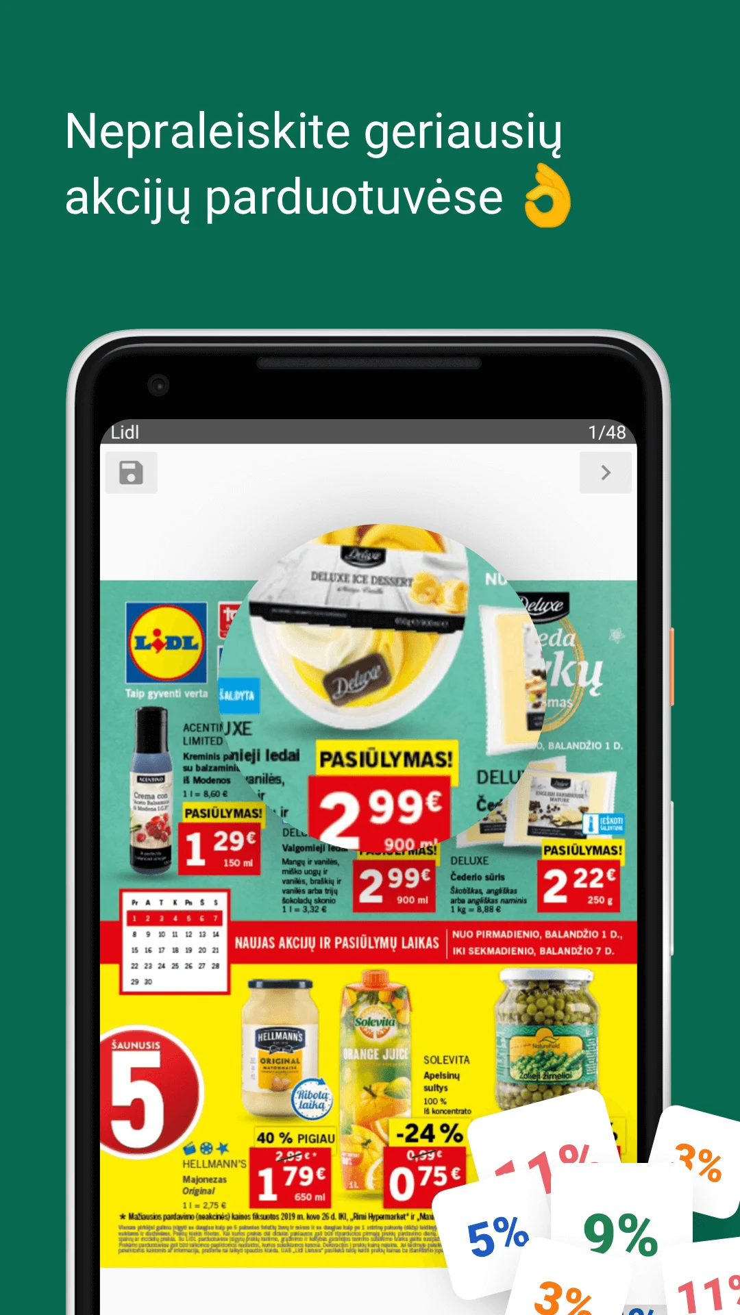 Mano akcijos – sales discounts screenshot